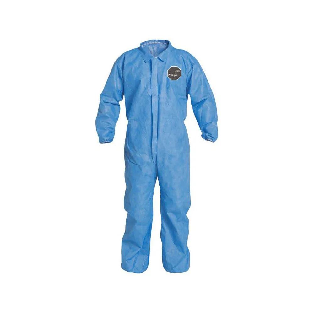 Dupont Collared Disposable Coveralls, 2X-Large, Blue