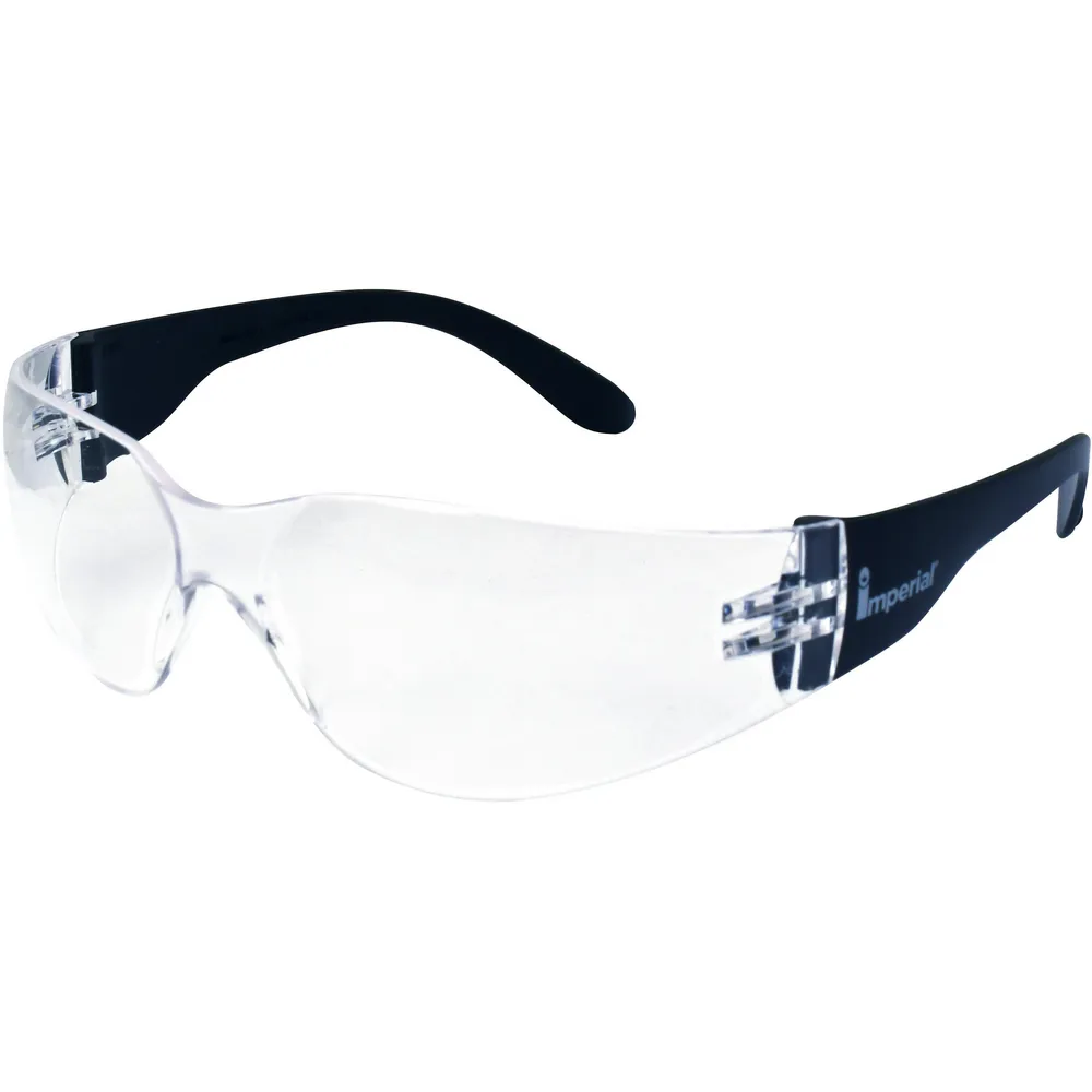 Frameless Safety Glasses, Clear Lens, Scratch-Resistant (12 pack)