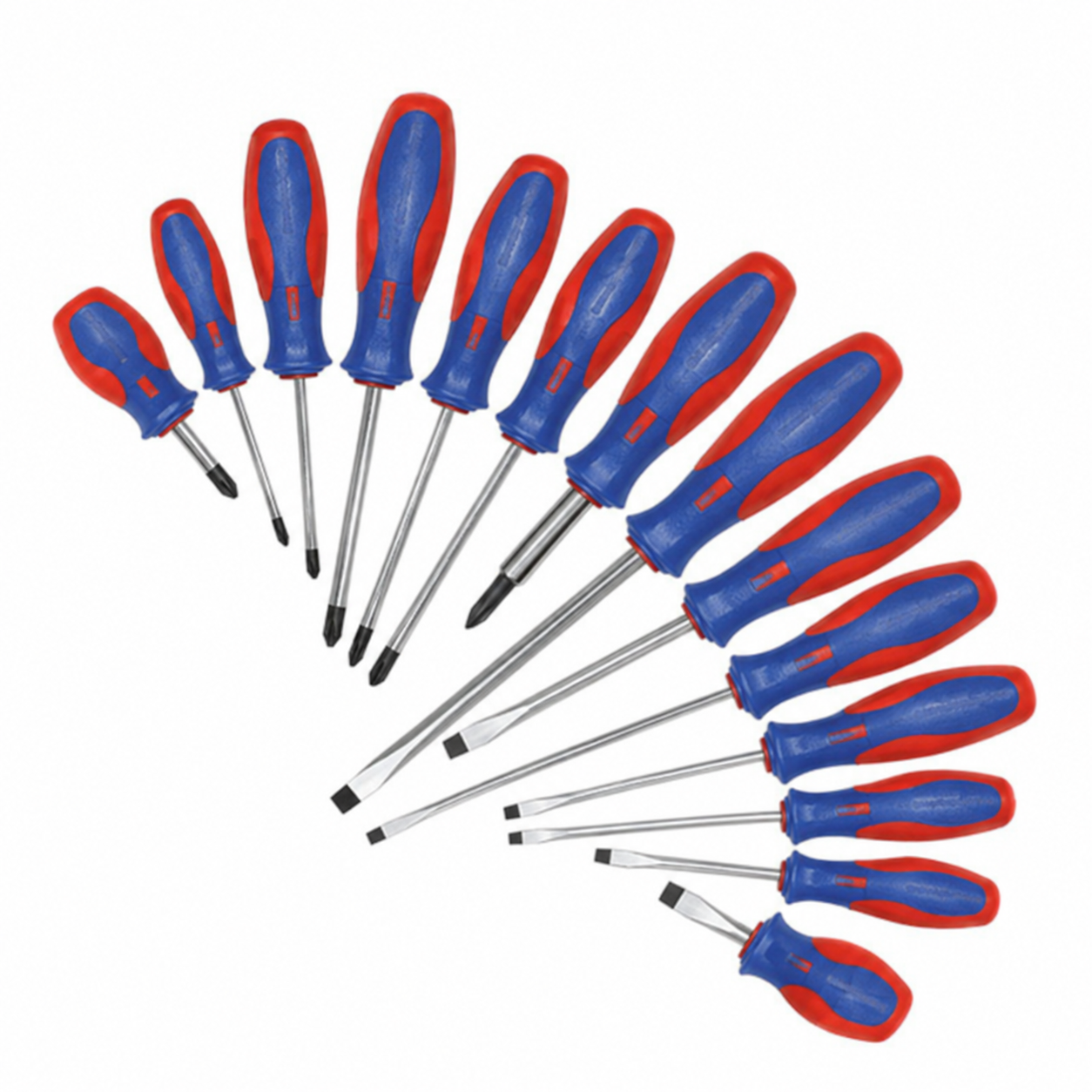 Westward Magnetized Tip Screwdriver Set, Phillips/Slotted/Torx Tip, Ergonomic Grip, 14-Piece