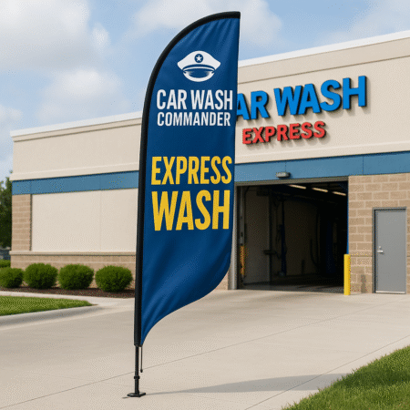 Custom Feather Flag Kit – Outdoor Double-Sided Promotional Flag (9′, 11′ & 13′ sizes)