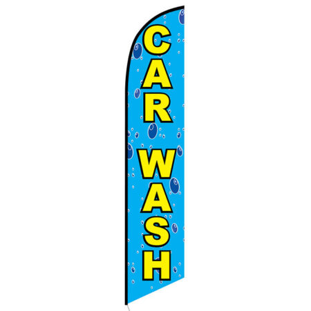 Custom Feather Flags for Car Washes (with Mounting Stake)