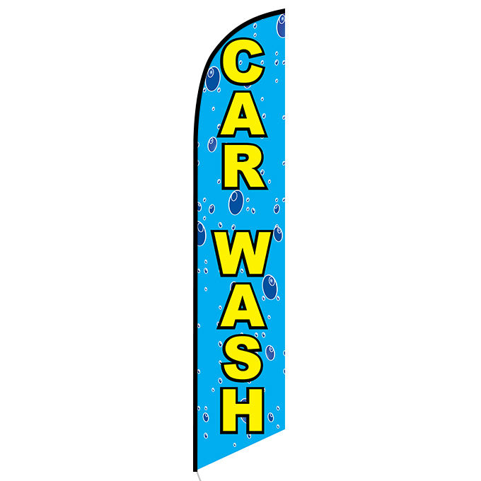 Custom Feather Flags for Car Washes (with Mounting Stake)