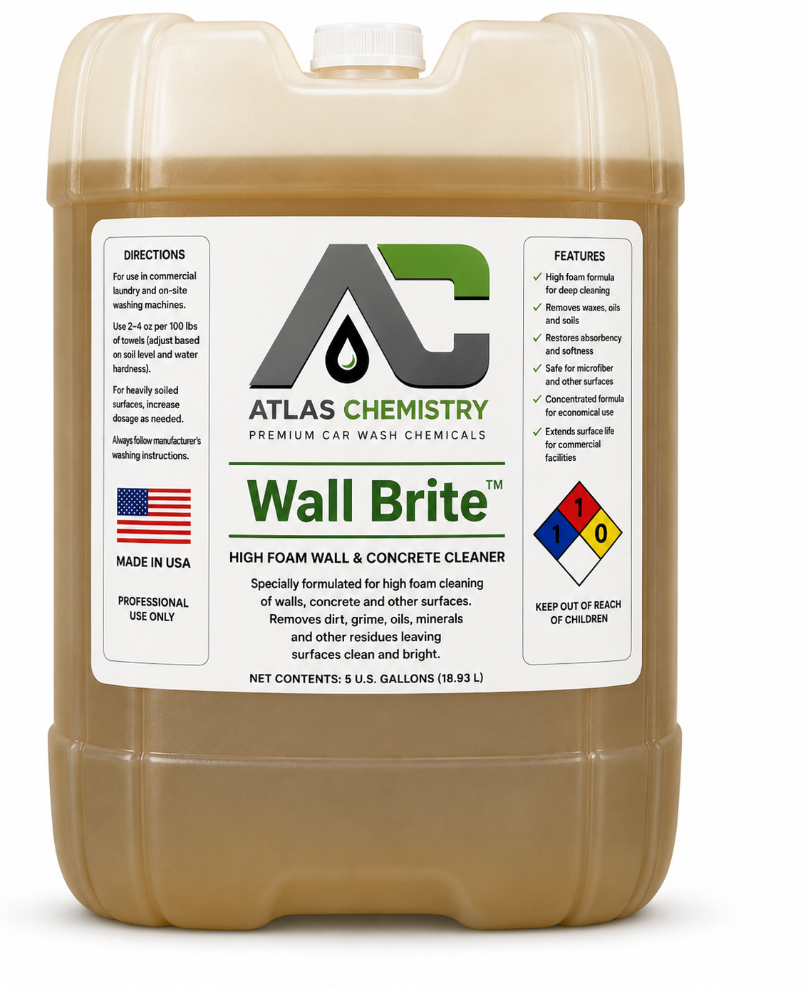 Wall Brite™ Concentrated Wall & Concrete Cleaner - 5 Gallon