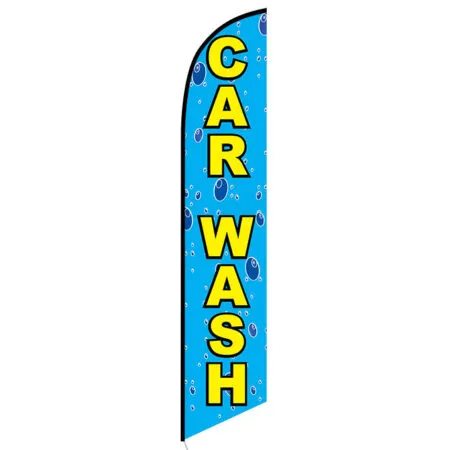 Custom Feather Flags for Car Washes (with Mounting Stake)