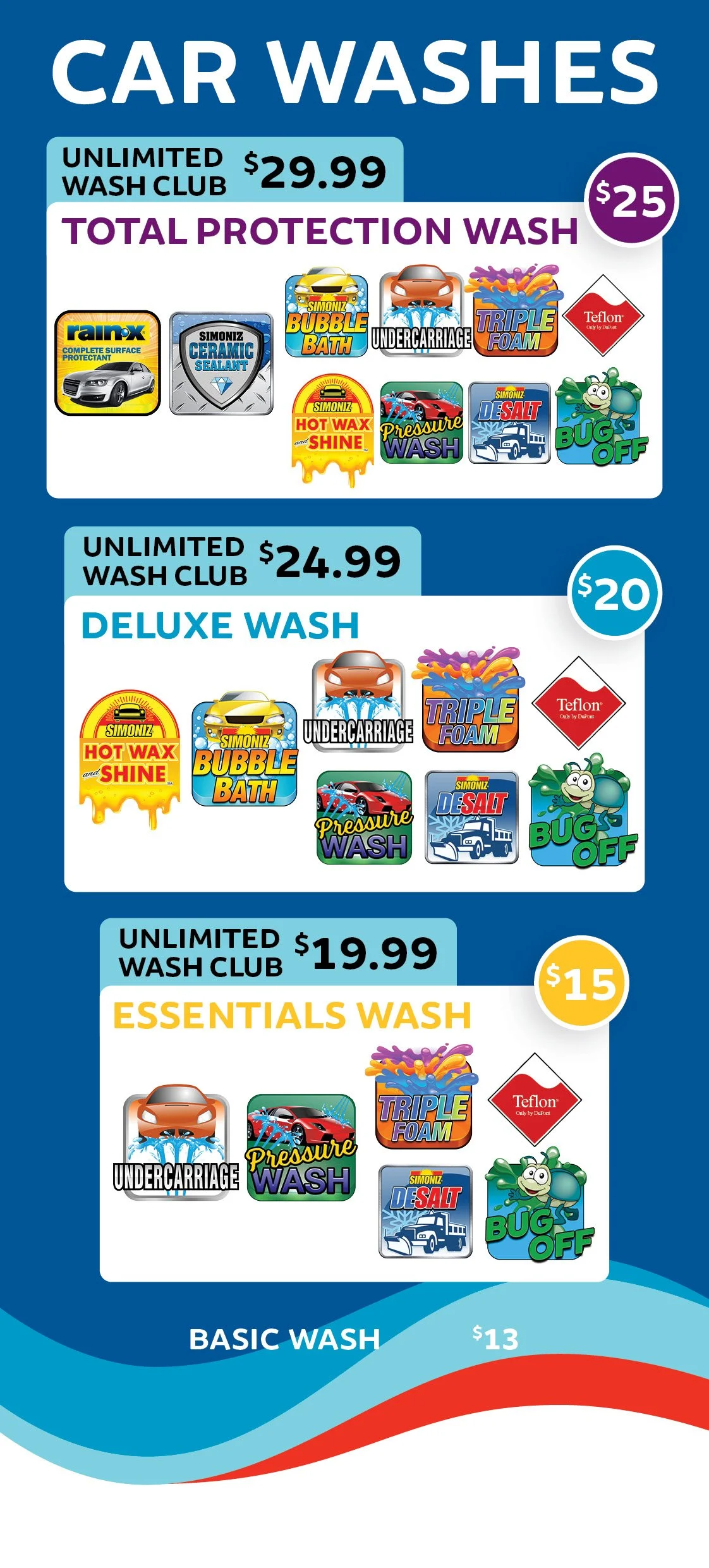 Car Wash Rack Cards