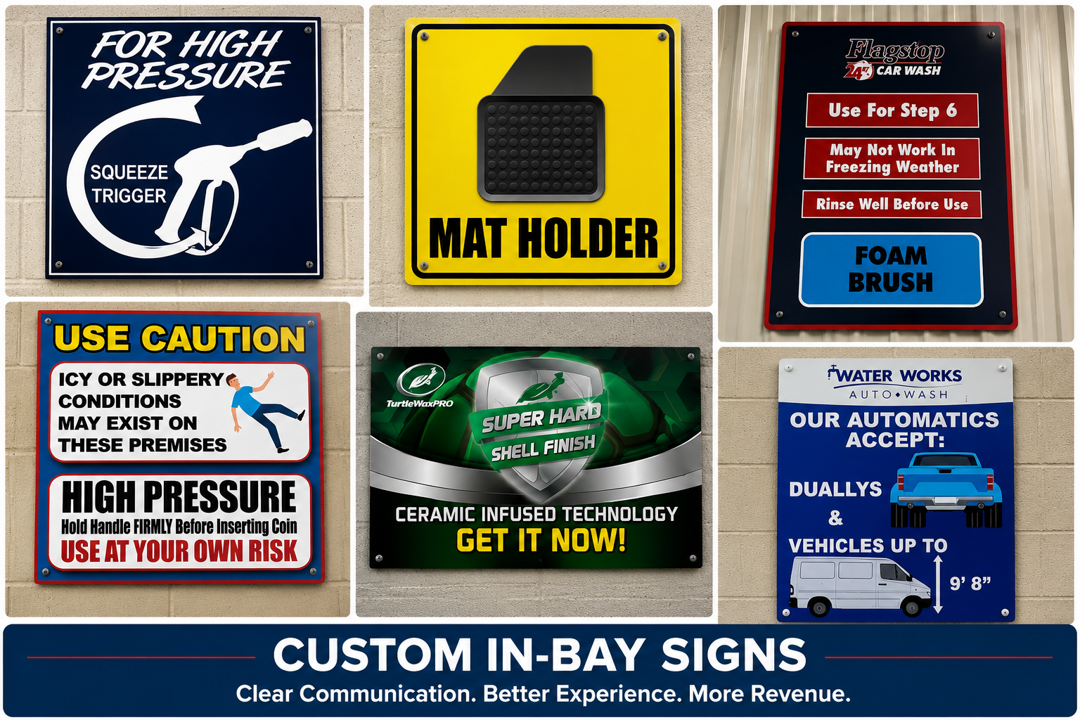 Car Wash In-Bay Signs - Cutsom
